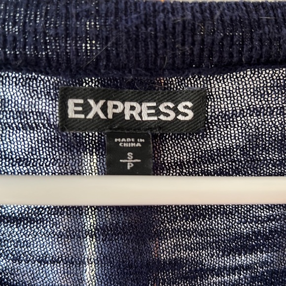 Navy and white striped sweater from express. Size small. - Picture 4 of 6